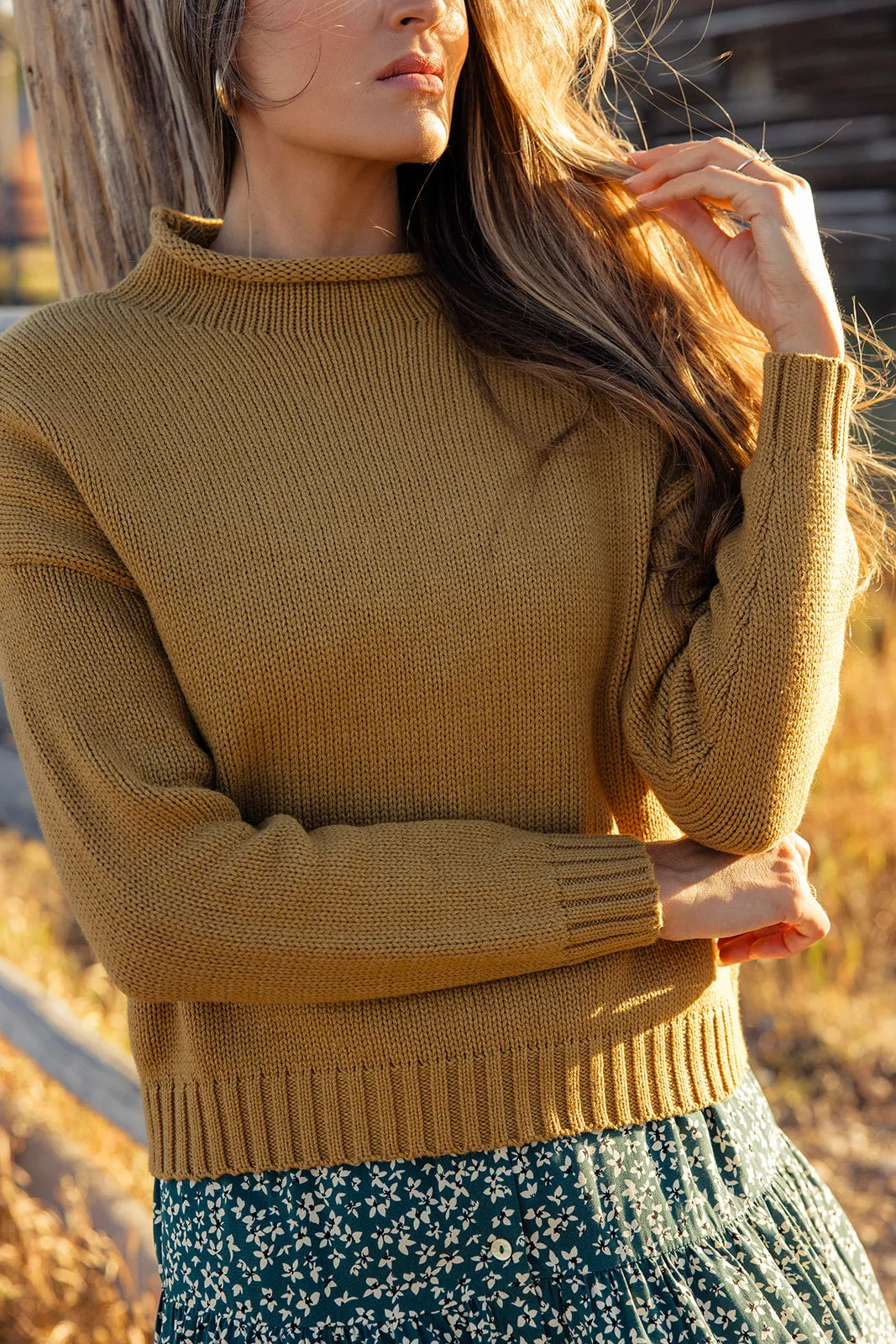 Side to Side Mock Neck Sweater