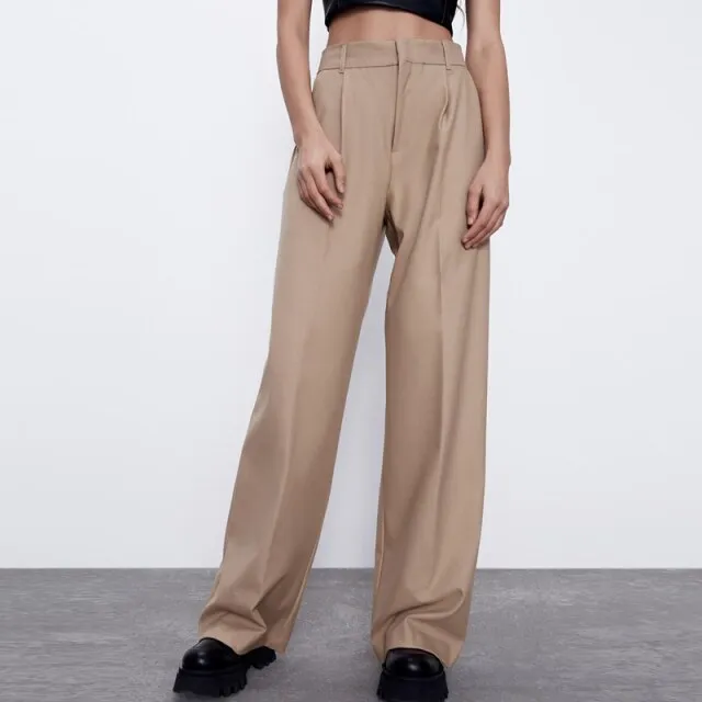 Solid High Waist Pants