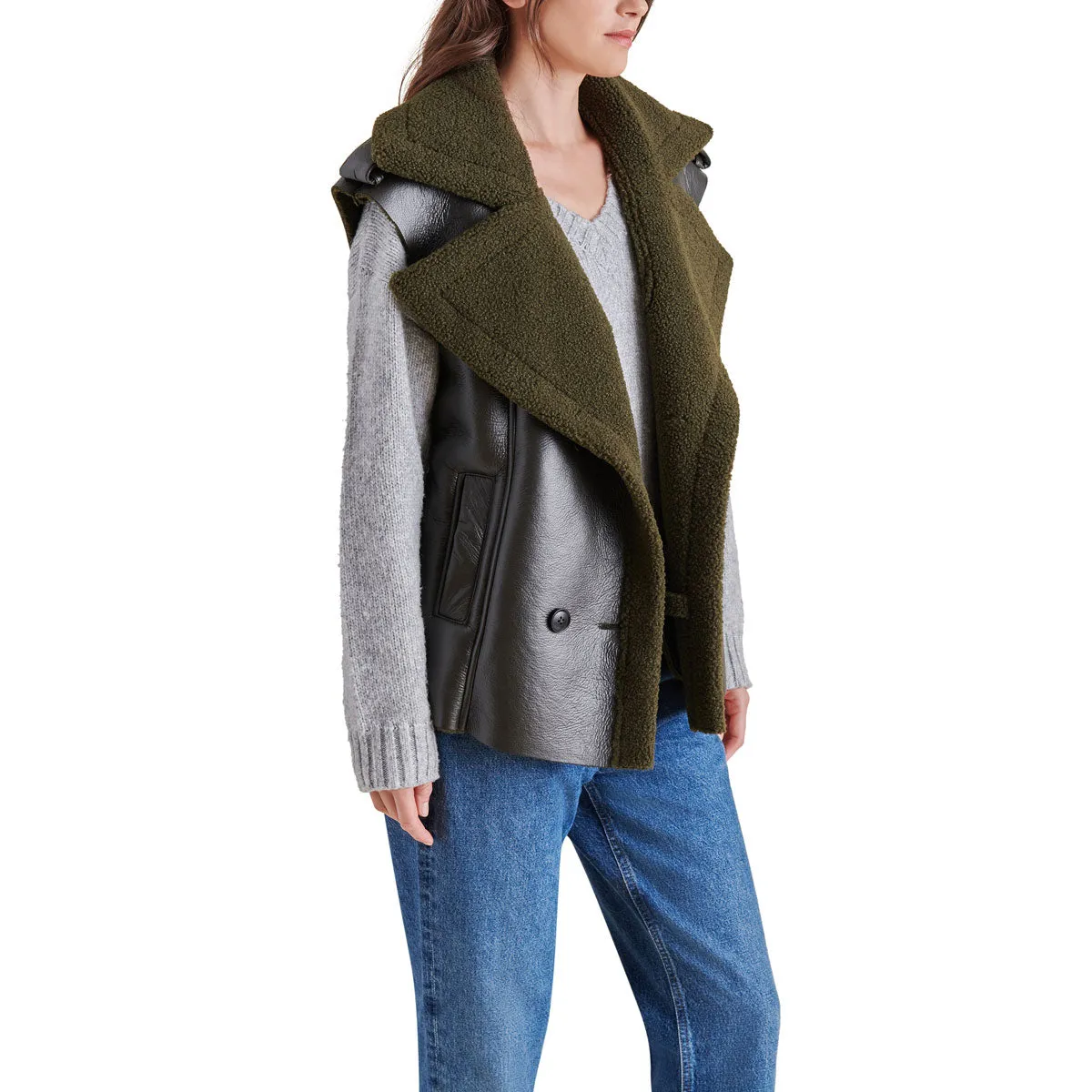 Steve Madden Fawn Oversize Faux Shearling Vest