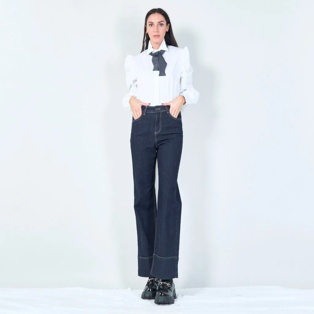 Straight-leg high-waist denim pants wholesale