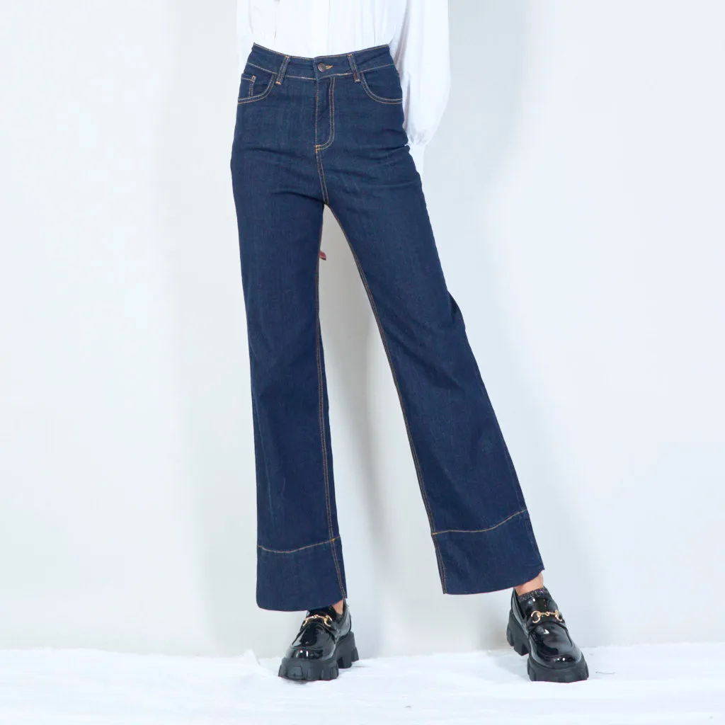 Straight-leg high-waist denim pants wholesale