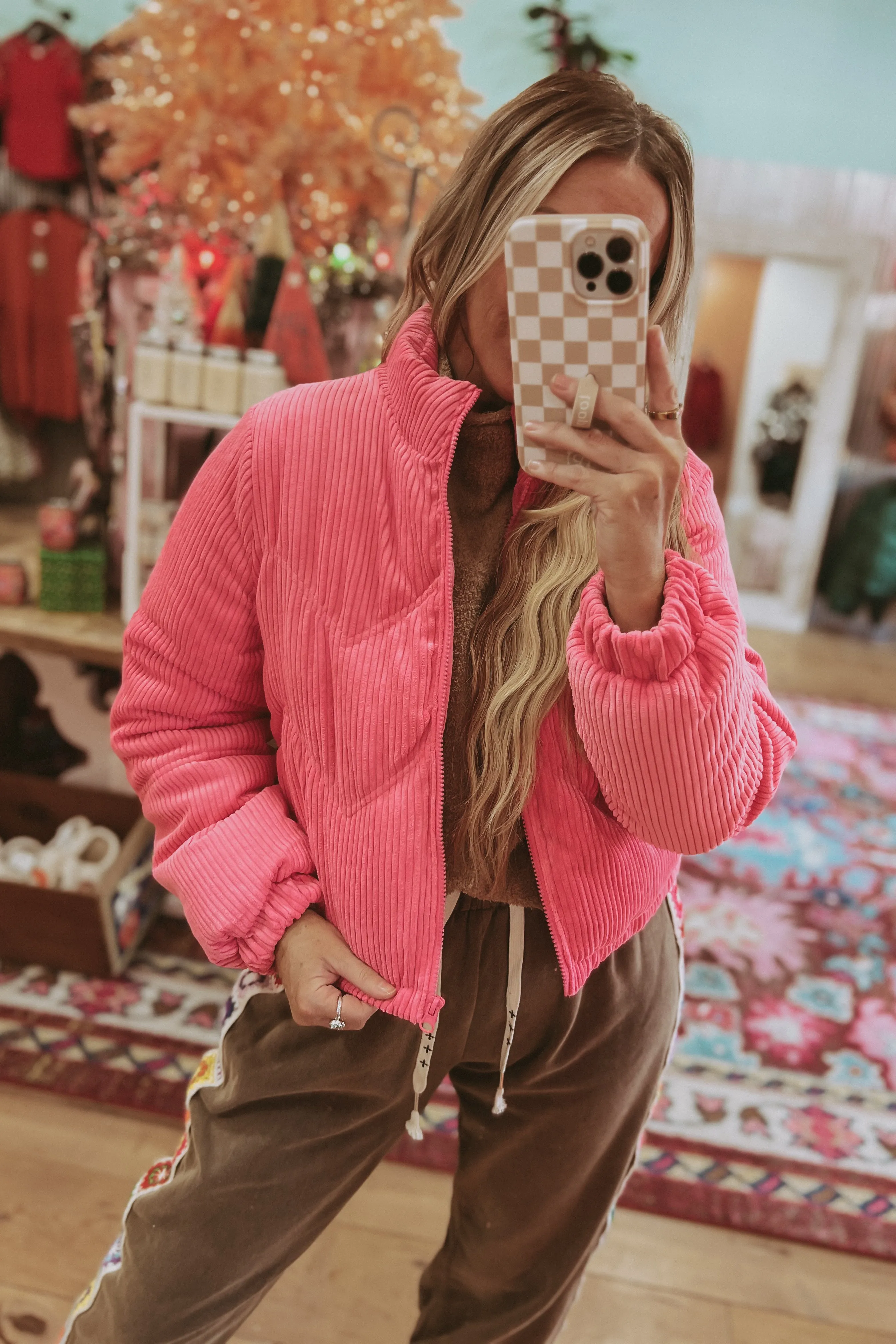 The Callie Corduroy Puffer Jacket