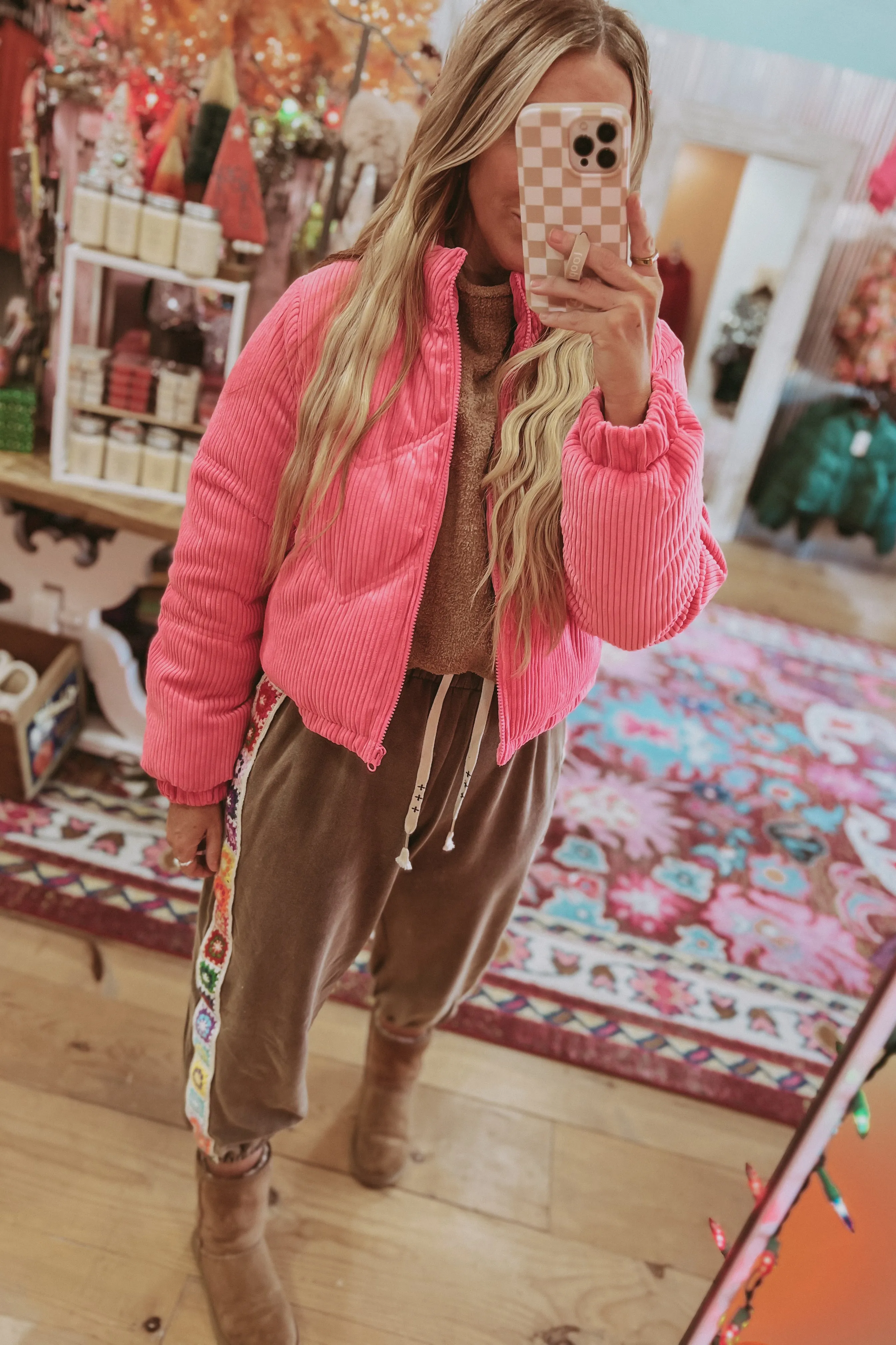 The Callie Corduroy Puffer Jacket