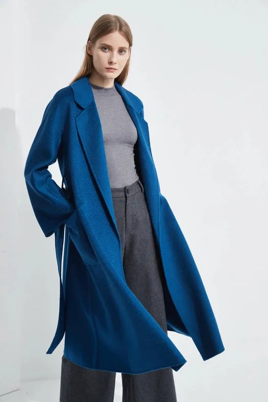 The Classic Wrap Coat Royal Blue