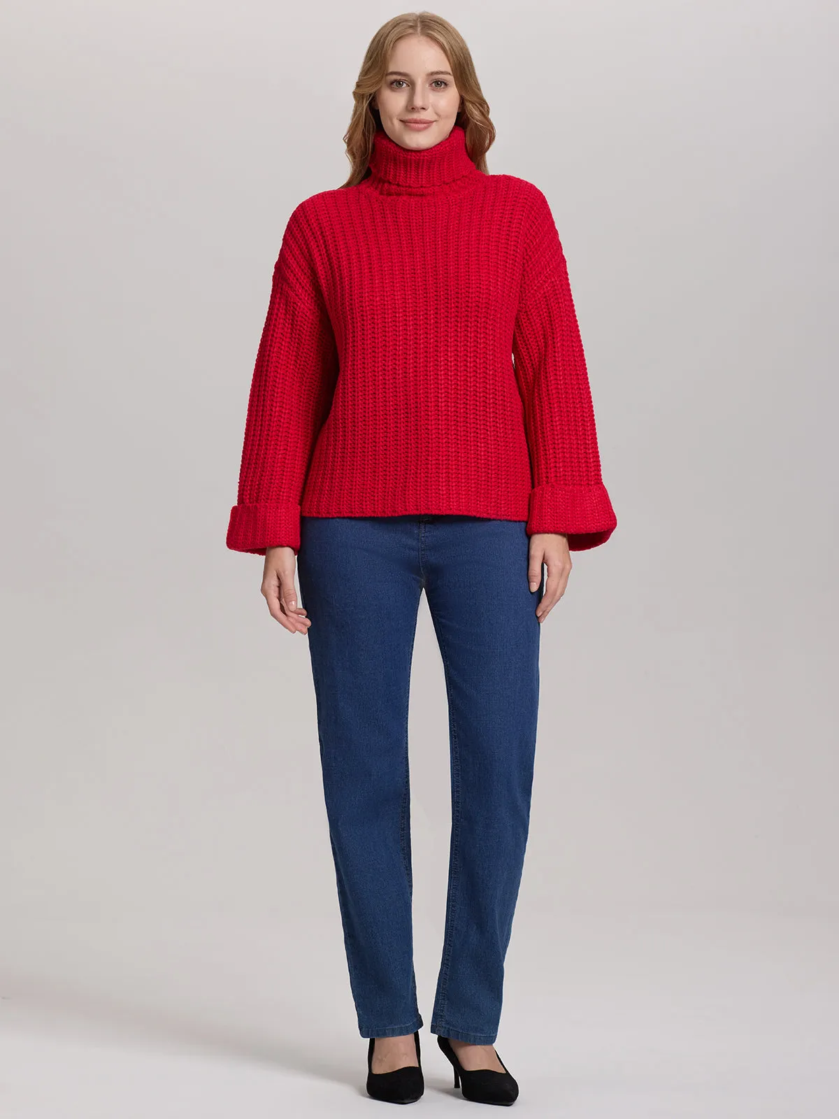 Vida: Turtleneck Shaker Pullover