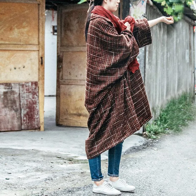 Vintage Plaid Oversized Coat | Lotus