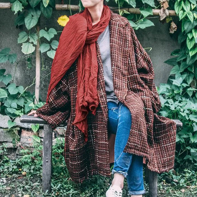 Vintage Plaid Oversized Coat | Lotus