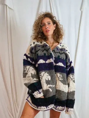 Vintage Wild Horses Wool Sweater