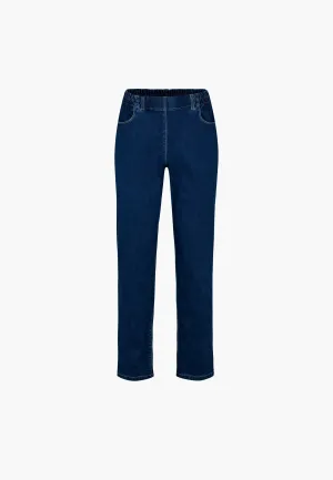 Violet Relaxed - Medium Length - Dark Blue Denim