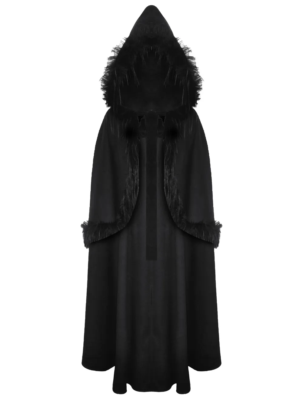 Warm Hooded Cape with Faux Fur Trim and Gothic Flair