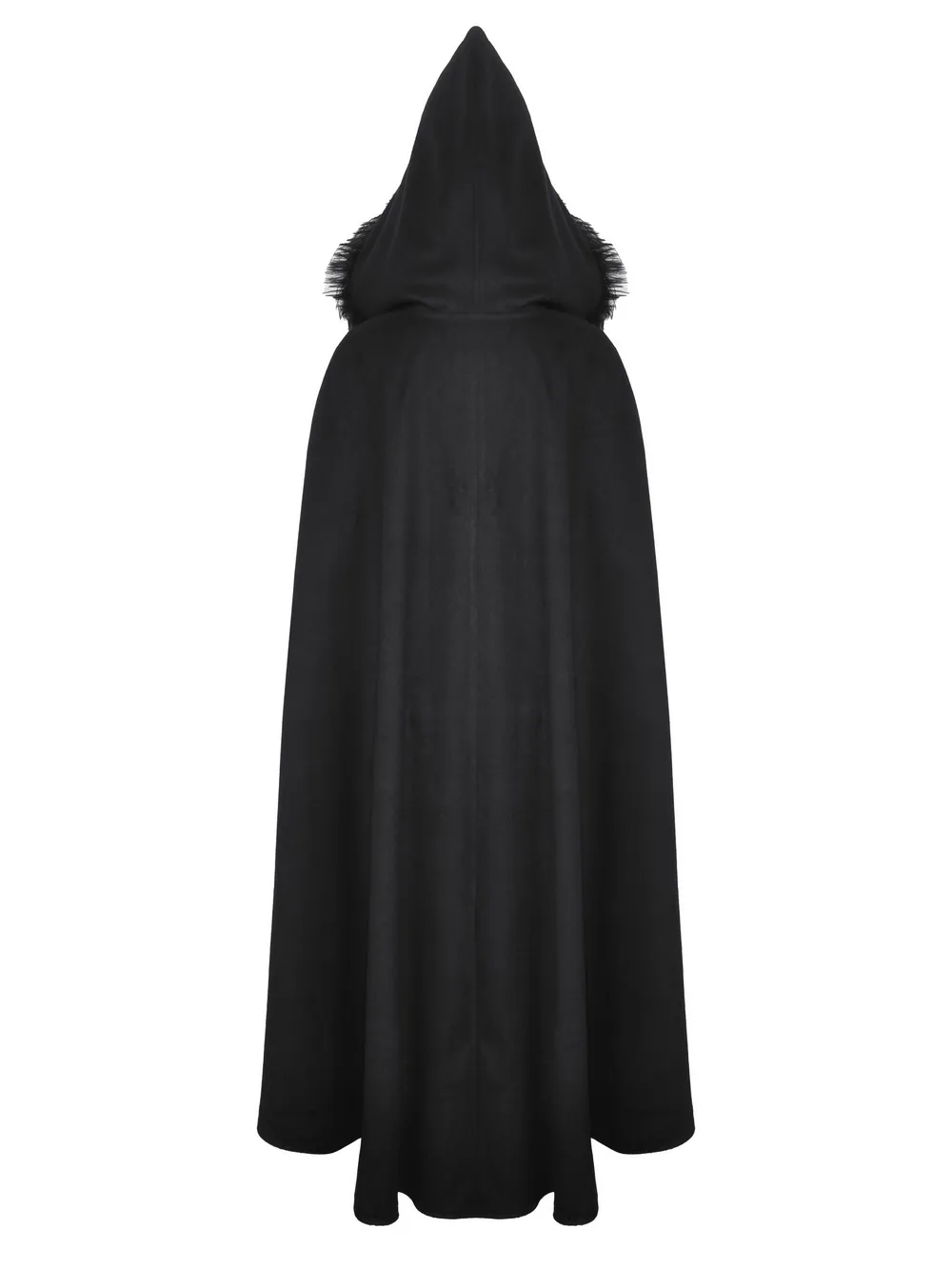 Warm Hooded Cape with Faux Fur Trim and Gothic Flair