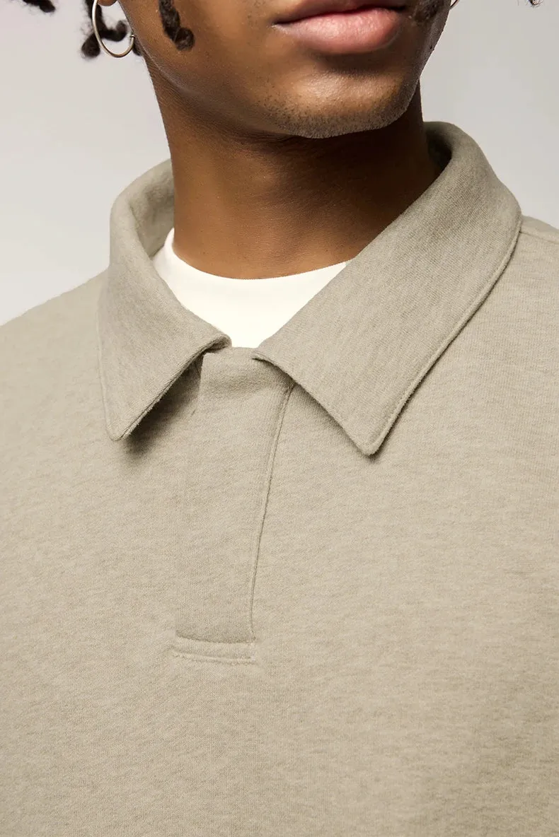 Warm oversized loose fit polo shirt