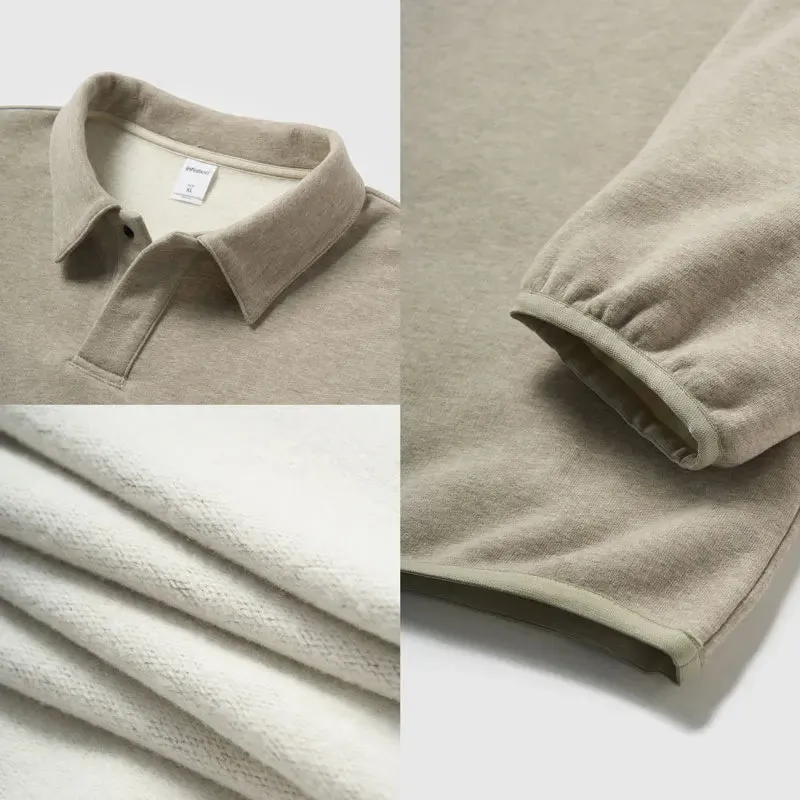 Warm oversized loose fit polo shirt