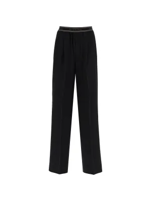 Wide Leg Logo Tape Trousers