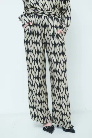 Wide-leg patterned trousers wholesale