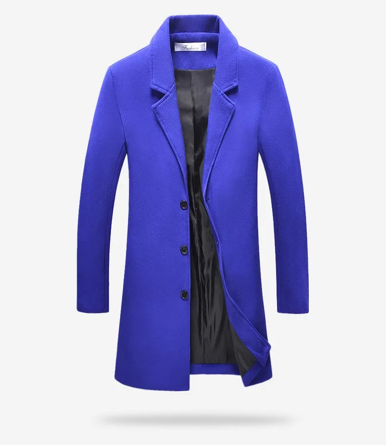 Woolen lapel trench coat