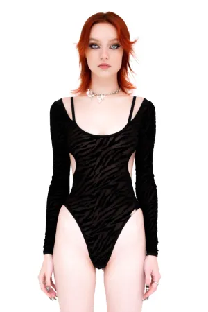 Zebra Flock bodysuit